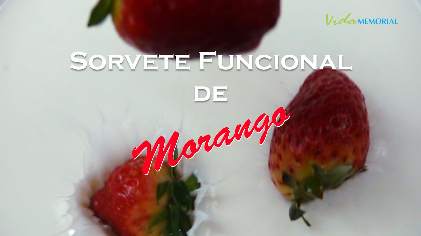 Sorvete funcional de morango