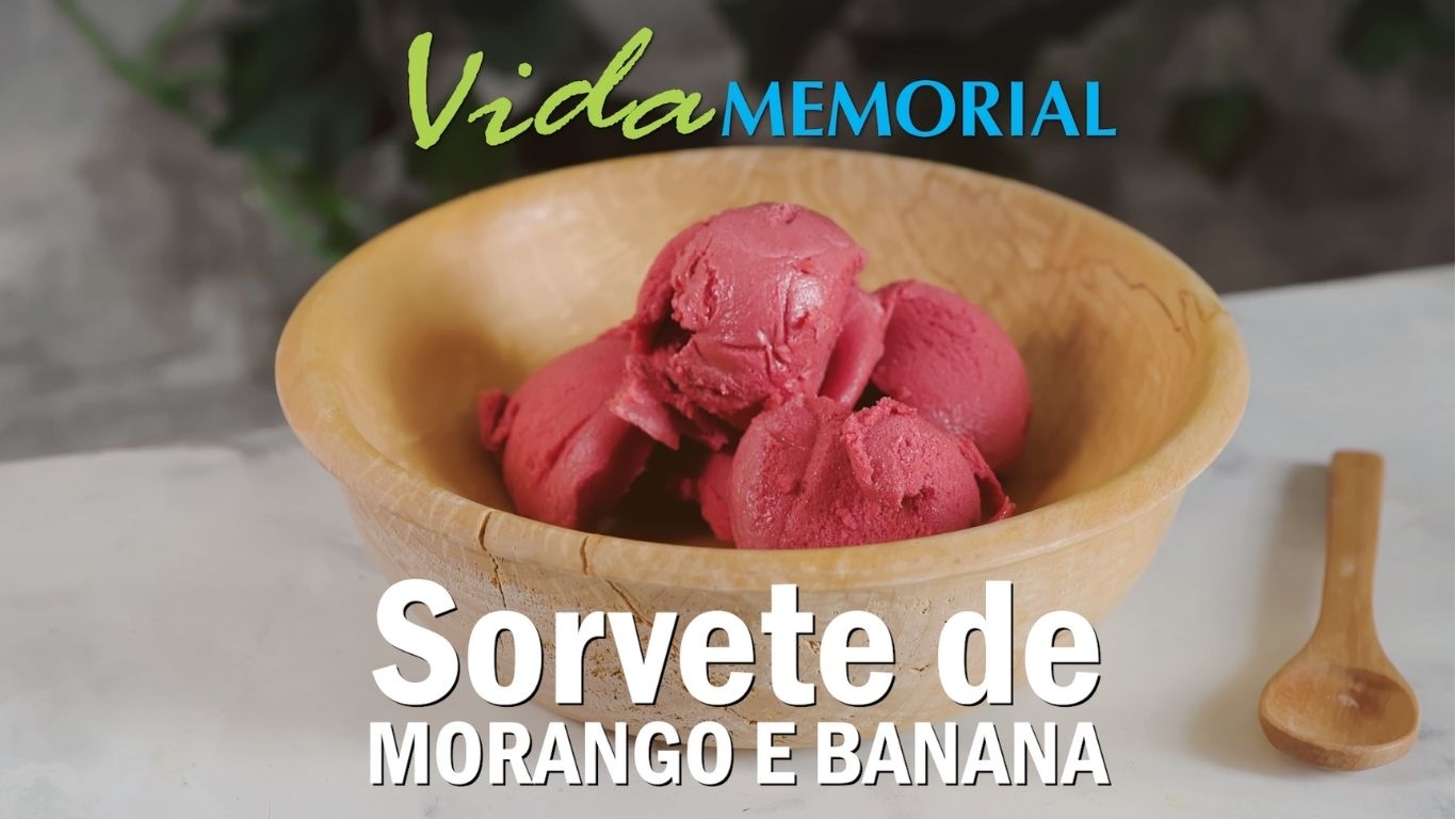 Receita de sorvete de morango e banana