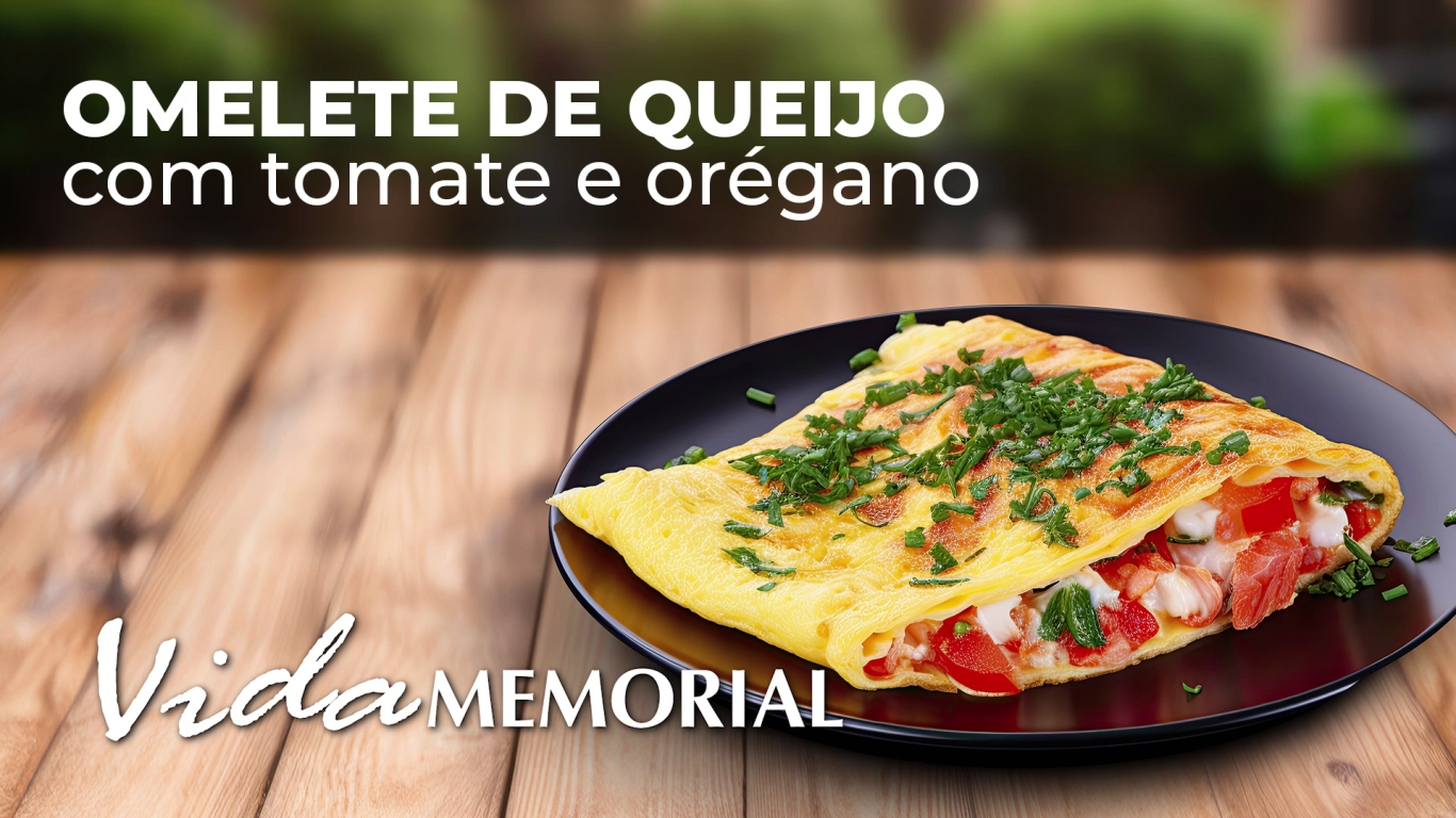 Omelete de Queijo com Tomate e Orégano